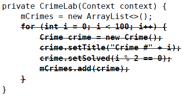 在CrimeLab.java中，删除生成随机crime记录的代码